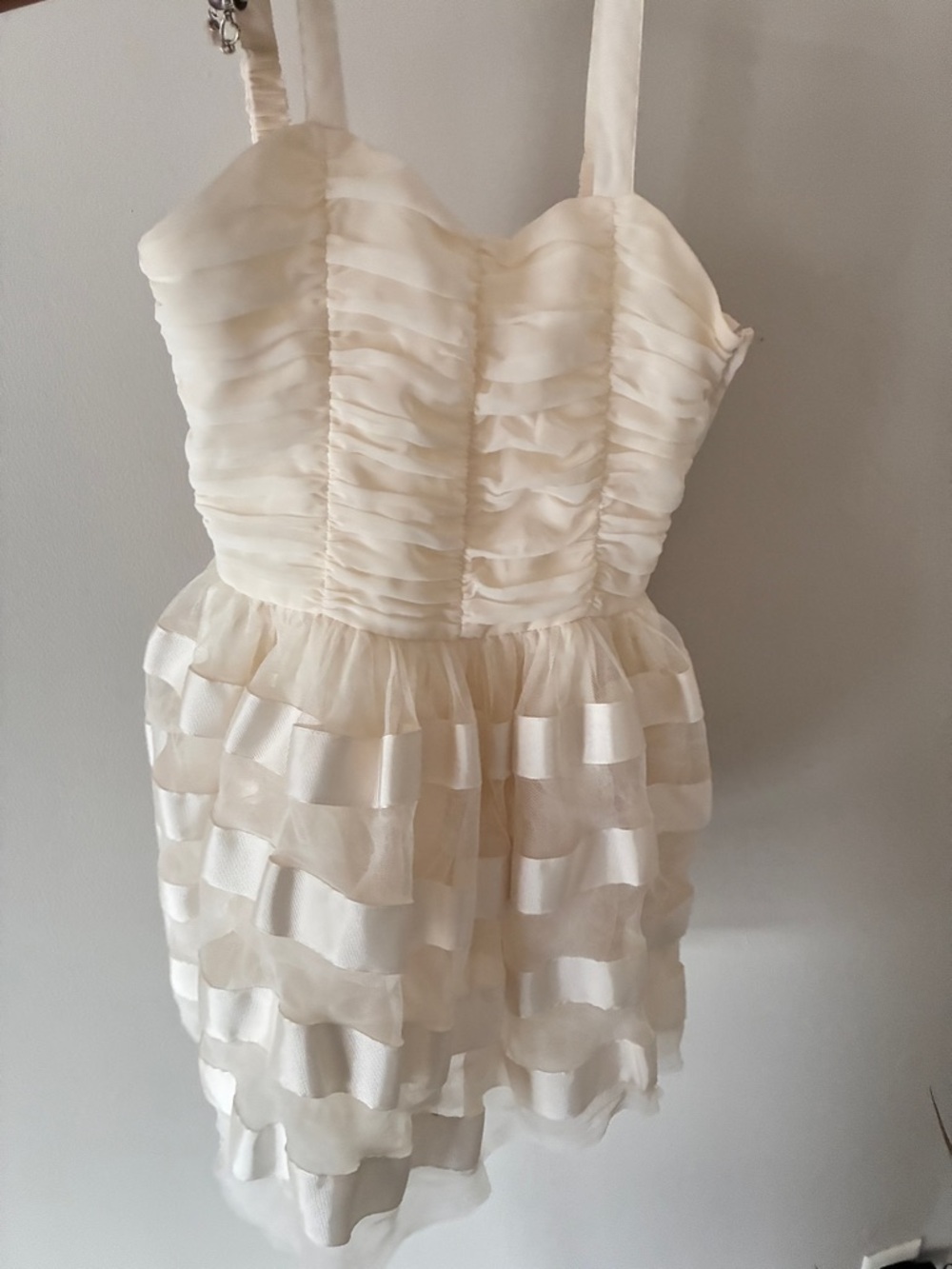 H&M Cream Ruffle Tiered Party Dress